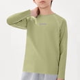 thumbnail image 2 of Babcutegg Long Sleeve Breathable Cotton T-Shirt for Kids – Unisex Casual Base Layer Top for Sports, Everyday Wear, and Layering Green Size 14-15, 2 of 10