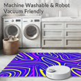 thumbnail image 5 of ODIKA 5'x7' Machine Washable Non-Slip Area Rug, Kinetic Graphic with Abstract Zigzag Trails and Highlights High Traffic Rug with Pad, Blue, 700120, 5 of 8
