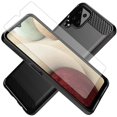 thumbnail image 1 of Samsung A12 Case, Galaxy A12 Case with HD Screen Protector, Soft Slim Shockproof Anti-Fingerprint Full Protective Phone Cases for Samsung Galaxy A12 (Black), 1 of 6