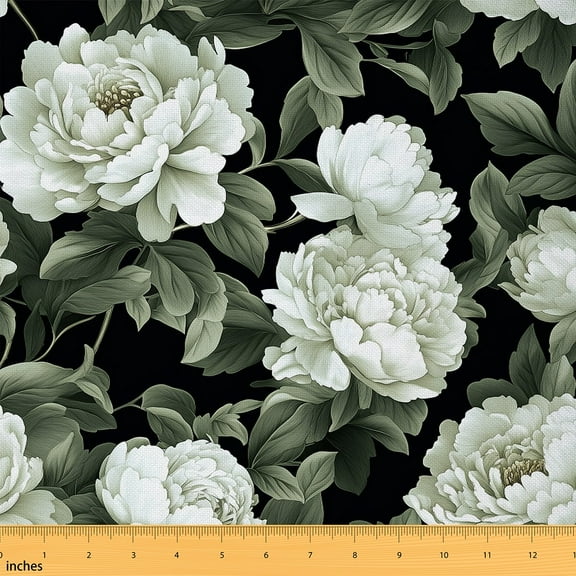 Feelyou Girls Rustic Plant Fabric by the Yard 1 Yard, Flower Floral Room Decor Fabric by the Yard, Vintage Fashion Fabric for Sewing, Microfiber Bedroom Decor