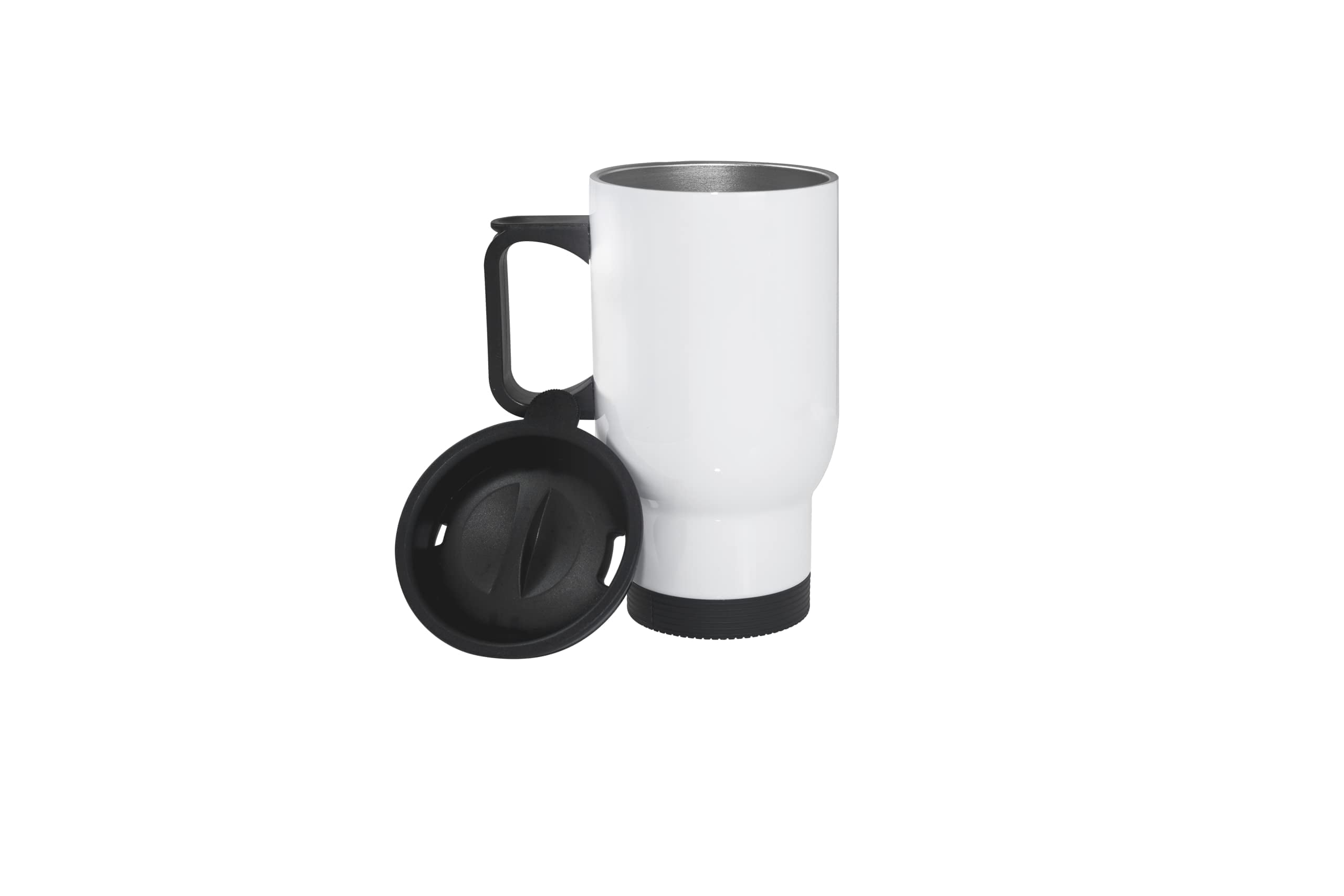 Gobelet 450ml Sublimation MR.R Avec Couvercle - Bouteille Inox Double Paroi Isotherme Blanche