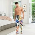 thumbnail image 2 of Men's Pajama Pants with Pockets Sleepwear Lounge Pants Stretch Casual Whale Shark Coral Starfish, 2 of 6