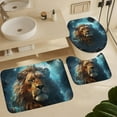 thumbnail image 6 of 4 Pcs Abstract Lion Bathroom Sets with Shower Curtain and Rugs, Nature Animals Vintage Landscape Shower Curtain Set with Rug, Mats and Accessories for Bathroom Decor, 6 of 8