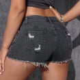 thumbnail image 4 of UDAUDU Women's Shorts Jeans Y2k Summer Vintage Low Rise Ripped Distressed Skinny Cute Mini Denim Shorts Black 2XL, 4 of 4