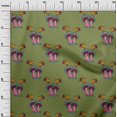 thumbnail image 2 of oneOone Organic Cotton Poplin Twill Fabric Bird & Mushroom Block Fabric Prints By Yard 42 Inch Wide, 2 of 4