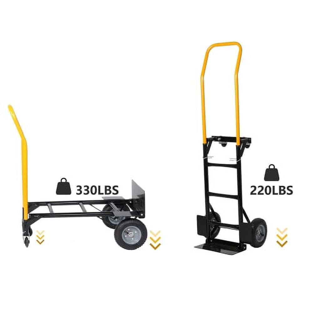 Hi-GARDEN,1-YEAR-WARRANTY,58.5"x19.5"x7.08",330 LBS,Hand Truck Dual Purpose 2 Wheel Dolly Cart and 4 Wheel Push Cart with Swivel Wheels Heavy Duty Platform Cart for Moving/Warehouse/Garden/Grocery