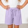 thumbnail image 5 of hoksml Girls Drawstring Shorts Back to School Casual Elastic Waist Playwear Shorts, 5 of 5