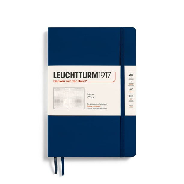 Cuaderno LEUCHTTURM1917, tapa blanda, tamaño mediano, tamaño A5, 145 x 210 mm, punteado