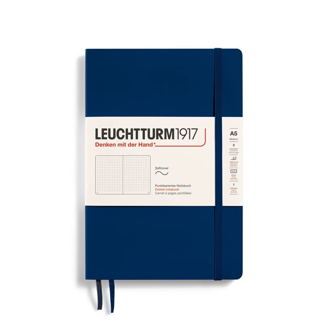 Cuaderno LEUCHTTURM1917, tapa blanda, tamaño mediano, tamaño A5, 145 x 210 mm, punteado