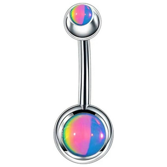 Bagues de Nombril en Acier Inoxydable Rond Zircon Cubique Perçage Corporel Interdit Bijoux Courbés Haltère Bagues de Nombril Pack Bijoux Brillants Nombril Long Perçage de Nombril Acier Inoxydable