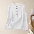thumbnail image 2 of Women's Retro Artistic Cotton Linen Casual Loose Versatile Elegant Vest White S, 2 of 5