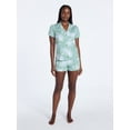 thumbnail image 2 of Joyspun Women's Dreamy Soft Collection Notch Collar Top and Shorts Pajama Set, 2-Piece, Sizes XS-3X, 2 of 5