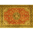 thumbnail image 1 of Ahgly Company Machine Washable Indoor Rectangle Medallion Yellow Traditional Area Rugs, 2' x 5', 1 of 4