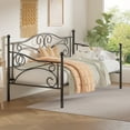 thumbnail image 5 of VECELO Twin Size Metal Daybed, Victorian Platform Sofa Bed Frame for Living Guest Room, Black, 5 of 10