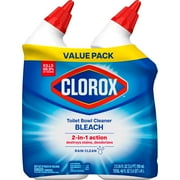 Clorox Toilet Bowl Cleaner w/Bleach, Rain Clean, 24 fl oz, 2 Pack
