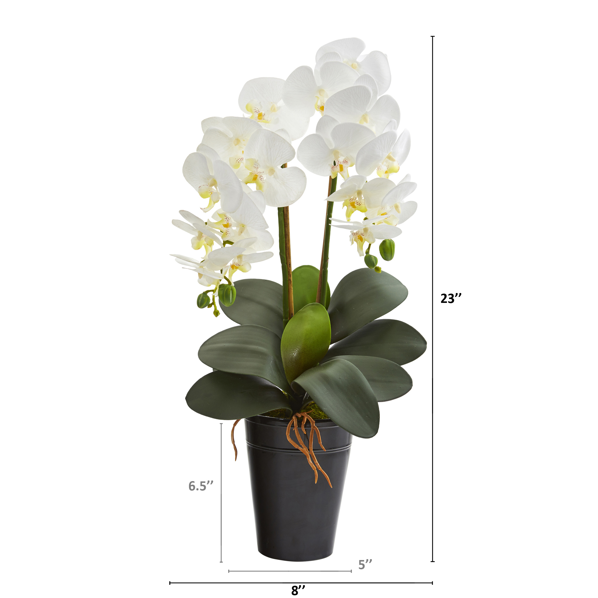 23in. Double Phalaenopsis Orchid Artificial Arrangement in Vase