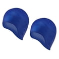 thumbnail image 1 of Gorro de natación unisex para cabello corto y largo, gorros de natación de silicona, cubre orejas, gorros de natación para mujeres, hombres, niños y adultos, azul, 1 of 5