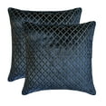 thumbnail image 3 of The HomeCentric Decorative Navy Blue Pack of 2, 22"x22" (55x55 cm) Throw Pillows, Velvet Textured, Lattice, Geometric Pattern Throw Pillows For Couch, Geometric Pattern Modern Style - Geolattice Navy, 3 of 5