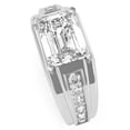 thumbnail image 3 of Men's White Topaz Diamond Channel Ring In Solid 14k White Gold, 3 of 6