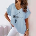 thumbnail image 2 of Pompotops T-shirts à Col en V pour Femmes Mode Confortable Blouses Féminines Tops, 2 of 7