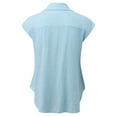 thumbnail image 6 of T Shirts For Women Womens Tops Casual Solid Color Breathable Single Breasted Shirts Short Sleeve Tops, 6 of 7