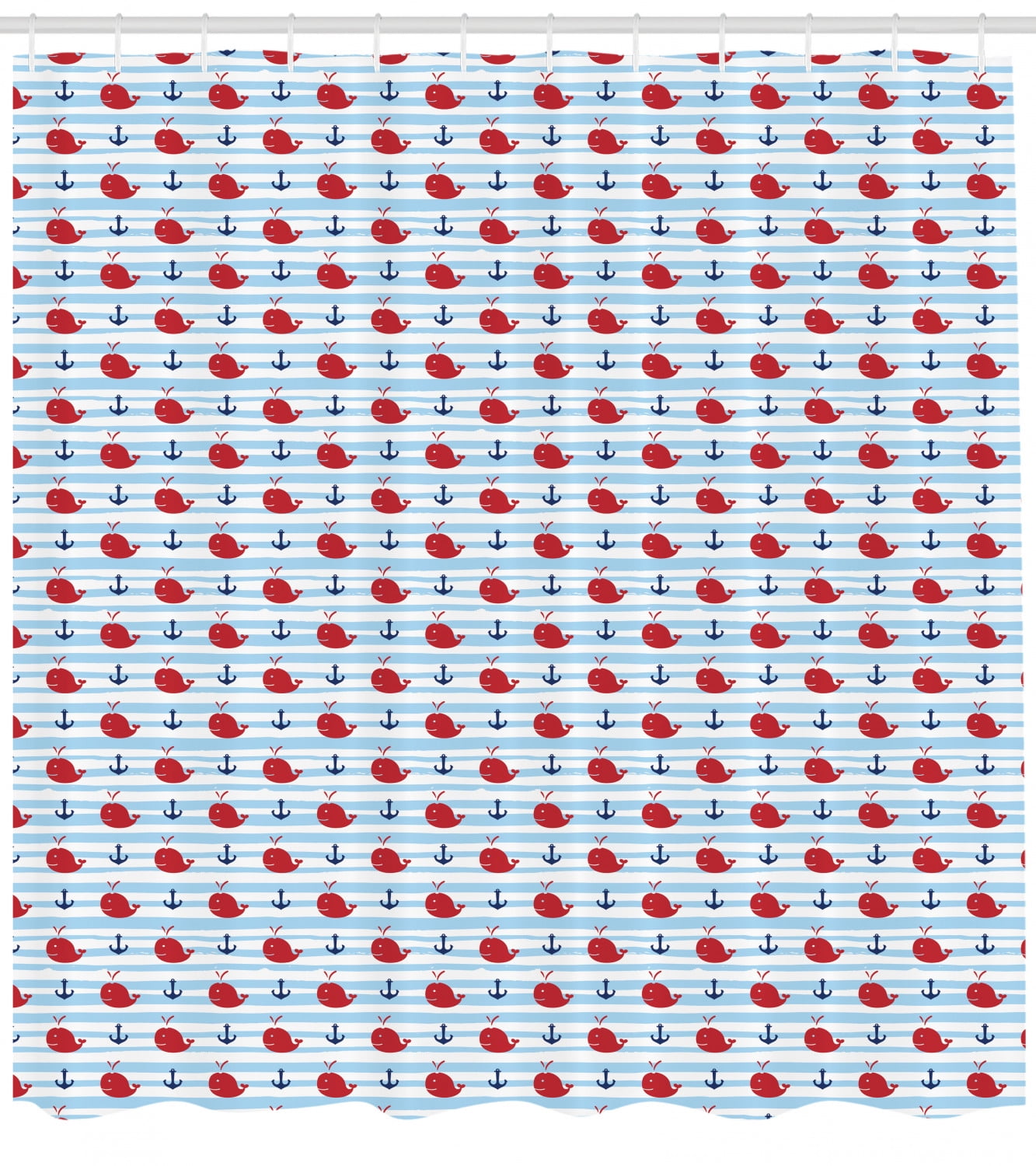 Whale Shower Curtain Anchor And Whale Naval Adventure Themed