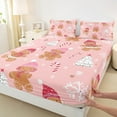 thumbnail image 3 of Manfei Teens Gingerbread Man Full Size Sheets, Cartoon Xmas Tree Snowflake Bed Sheets, Merry Christmas Sheet Sets, Luxury Bedroom Decor, 4pcs, 3 of 7
