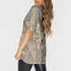 thumbnail image 4 of Women's Fashion O Neck Short Sleeve Workwear With Pockets Printed Tops Summer Tops For Women, 4 of 5