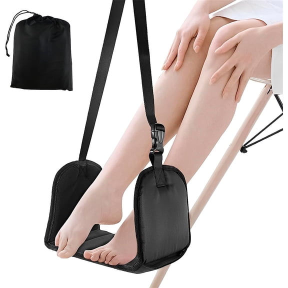 NOGIS Foot Rest Airplane Travel Footrest - Flight Leg Hammock Hanger Sling to Prevent Back, Leg, Knee, Hip Pain - Portable Travel Accessories Adjustable Height for Plane, Train, Office