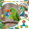 thumbnail image 4 of Parrot Toy Spinning Windmill with Bell Ball Bird Cage Accessories for Budgies Cockatiels, Interactive Easter Gifts for Pet Birds, Colorful Foraging Toy , Yellow, 4 of 5