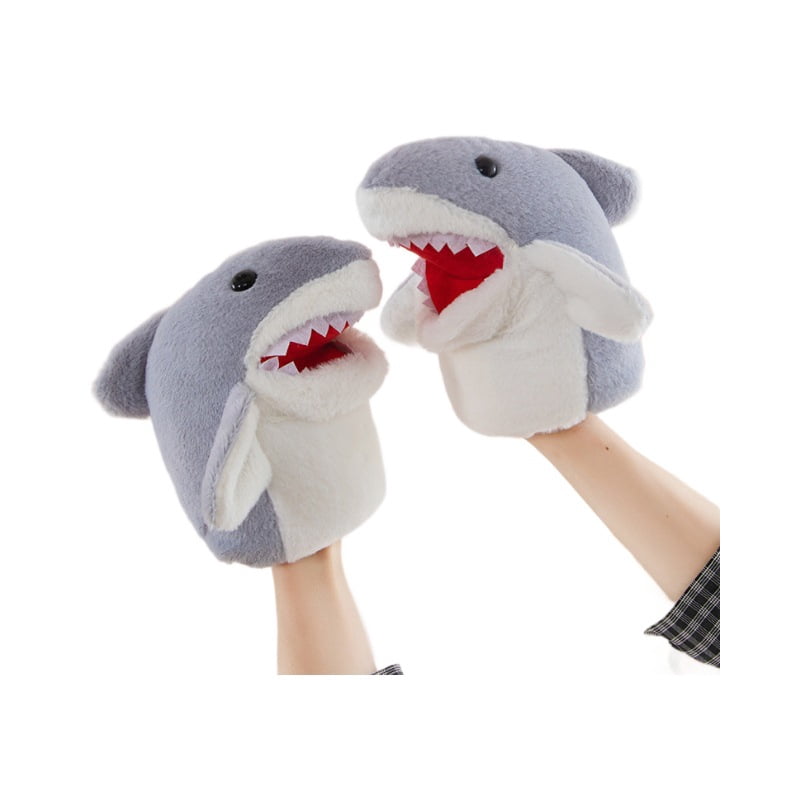 Marionnette À Main en Peluche - Requin en Caoutchouc Souple | Accessoire De Jeu De Rôle Animal, Jouet Interactif pour | Marionnette Requin Réaliste