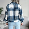 thumbnail image 5 of Womens Flannel Shacket Jacket Casual Plaid Wool Blend Button Down Long Sleeve Shirt Fall Clothes Outfits, 5 of 5