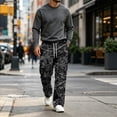 thumbnail image 4 of UDAUDU Cargo Sweatpants for Men Camo Trendy Stretch Drawstring Trouser Outdoor Workout Hiking Relaxed Fit Joggers with Pockets Black 4XL, 4 of 7