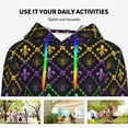 thumbnail image 4 of Honeii Mardi Gra Geometric Pattern Womens Oversized Hoodies Long Sleeve Sweatshirts Pullover Fall Outfits with Pocket-Medium, 4 of 7