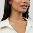 thumbnail image 2 of Women's 18K Gold-plated Natural Pearl Double-layer Twin Necklace, 2 of 2