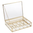 thumbnail image 2 of Compartment Clear Rectangle Box Jeweley Rings Bracelet Golden Organizer Home Decor , 20 5cm 20 5cm, 2 of 10