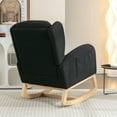 thumbnail image 6 of S-HOME Teddy Fabric Rocking Chair With Eucalyptus Legs, 38 Inches Deep, Ergonomic Backrest for Living Room, 6 of 11