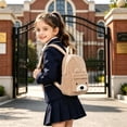 thumbnail image 2 of Weebloom School Backpack For Kids Boys Girls Corduroy Cartoon Backpack Cute Animal Bookbag Elementary Middle School Khaki, 2 of 6