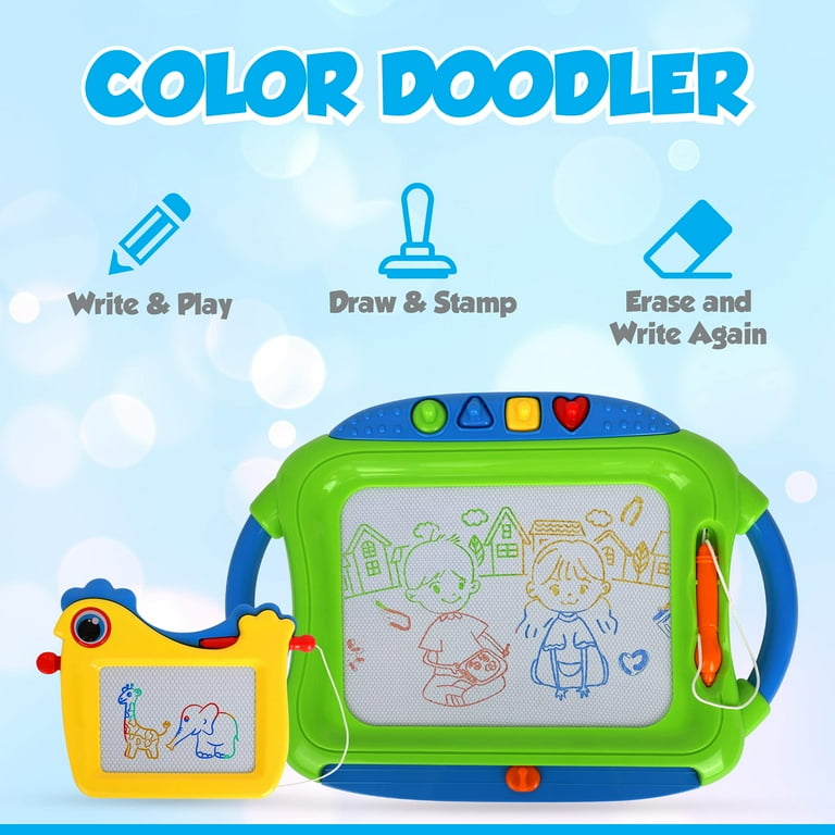 Playkidz 2 pack Color Doodler Magnetic Drawing Board Toy for Kids