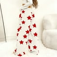 thumbnail image 6 of Women's Flannel Pajama Pants Elastic Waist Wide Leg Fuzzy Lounge Pants with Pockets Valentine's Day Winter Sleepwear Causal Sleep Pj Bottoms Pants, 6 of 8
