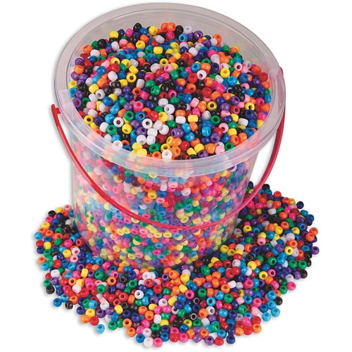 S&S Worldwide Color Splash Assorted Color Plastic Pony Bead Bulk Bucket