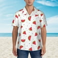 thumbnail image 4 of Lsque Hand Drawn Watermelon pattern Hawaiian Shirt for Men, Unisex Summer Beach Casual Short Sleeve Button Down Shirts-X-Large, 4 of 9