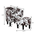 thumbnail image 3 of Convenience Concepts Take a Seat Churchill Accent Chair with Ottoman, Brown Cow Print, 3 of 10