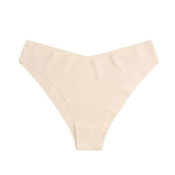 WREESH Women's Cheeky Bikini Bottoms High Cut V-Cut Swimsuit Bottom - Low Rise Low Waist Swimwear Beige