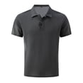 thumbnail image 3 of XINXIAOO Mens Classic Fit Polo Shirt Short Sleeve Casual Breathable Comfortable Dark Gray Shirt for Daily Wear, Size S-7XL, 3 of 5