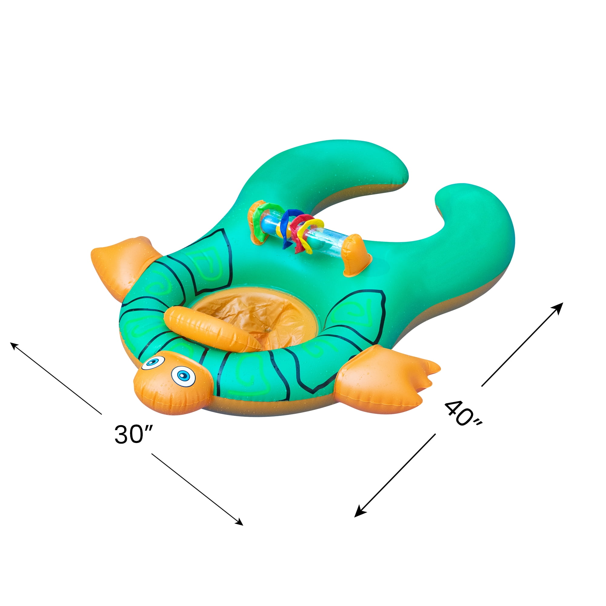 Swim Central Turtle Baby and Mom Inflatable Swimming Pool Seat - 40" - Green