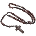 thumbnail image 2 of Beaded Cross Necklace Handmade Natural Beads Vintage Woven Chain Jewelry for Men Women Perfect for Birthdays Holidays, 2 of 4