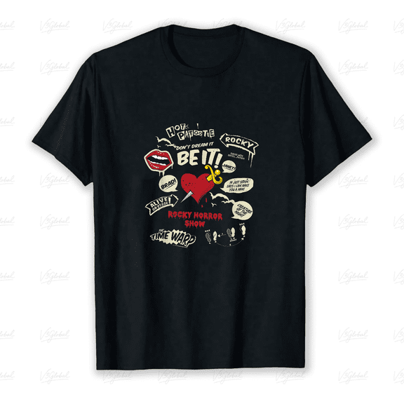 Rocky Horror Show Icons and Quotes Retro Cult Musical Tribute Gear Unisex T-Shirt V18245 ,up to size 5XL
