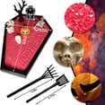 thumbnail image 3 of Lssam Halloween Zen Garden Tray Kit - Coffin Desk Decor with Pumpkin, Skeleton Dog & Tombstone for Funny Meditation, Office Relaxation & Spooky Gifts, 3 of 9