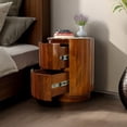 thumbnail image 7 of Carolina Harrison Groove 16"x 21" Round Scallop Accent Table in Chestnut, 7 of 7